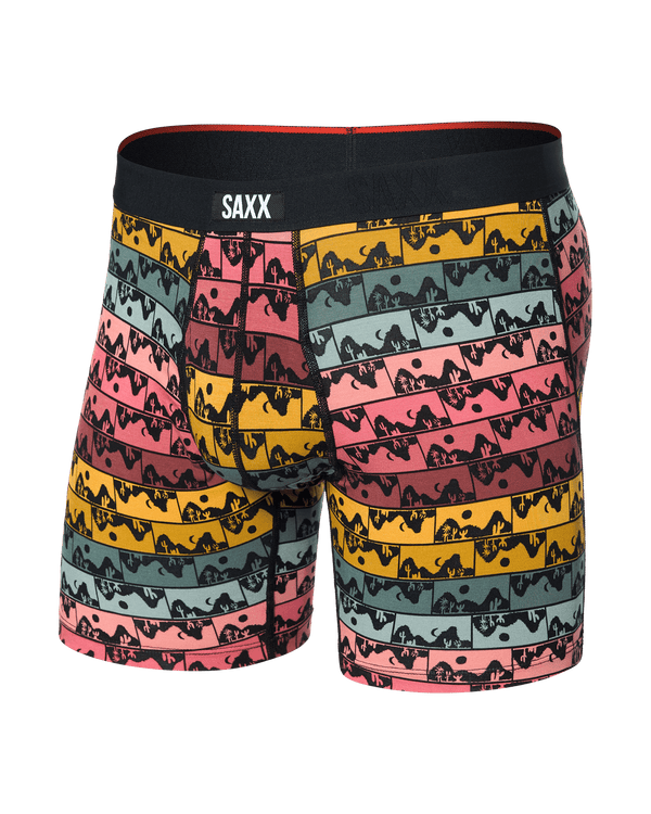 Front of Vibe Xtra Boxer Brief Fly in Mesa Grid-Multi