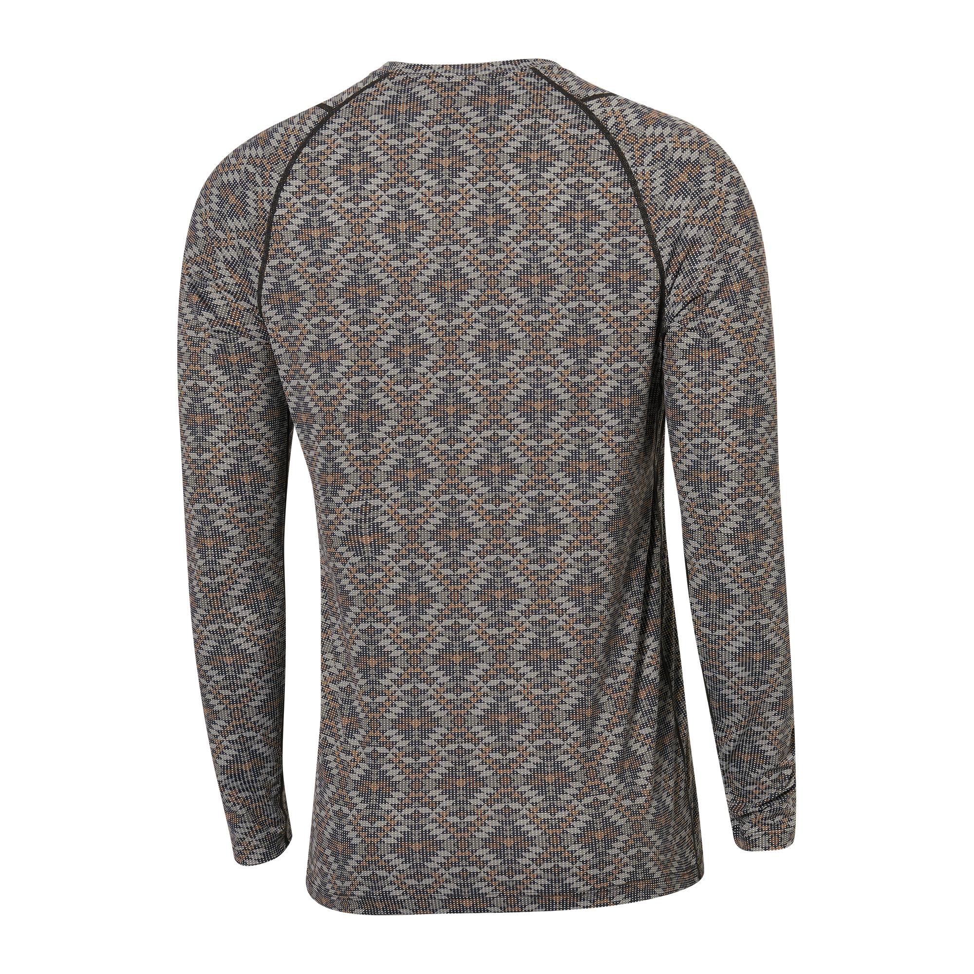 Back of Quest Baselayer Long Sleeve Crew in Dark Ink Mesa Geo