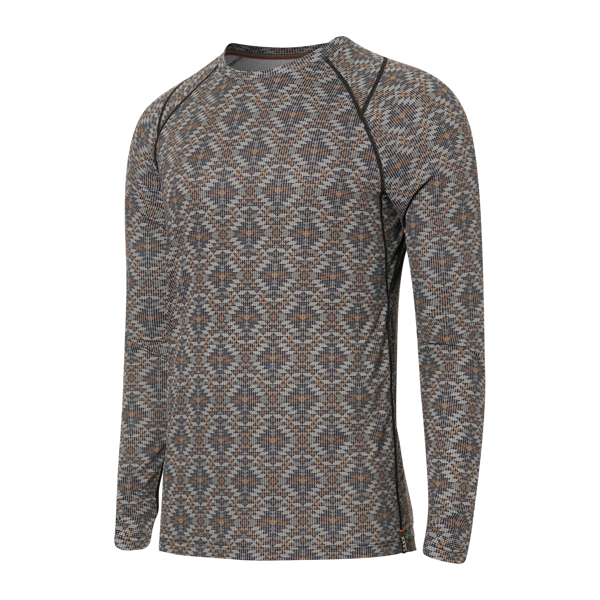 Front of Quest Baselayer Long Sleeve Crew in Dark Ink Mesa Geo