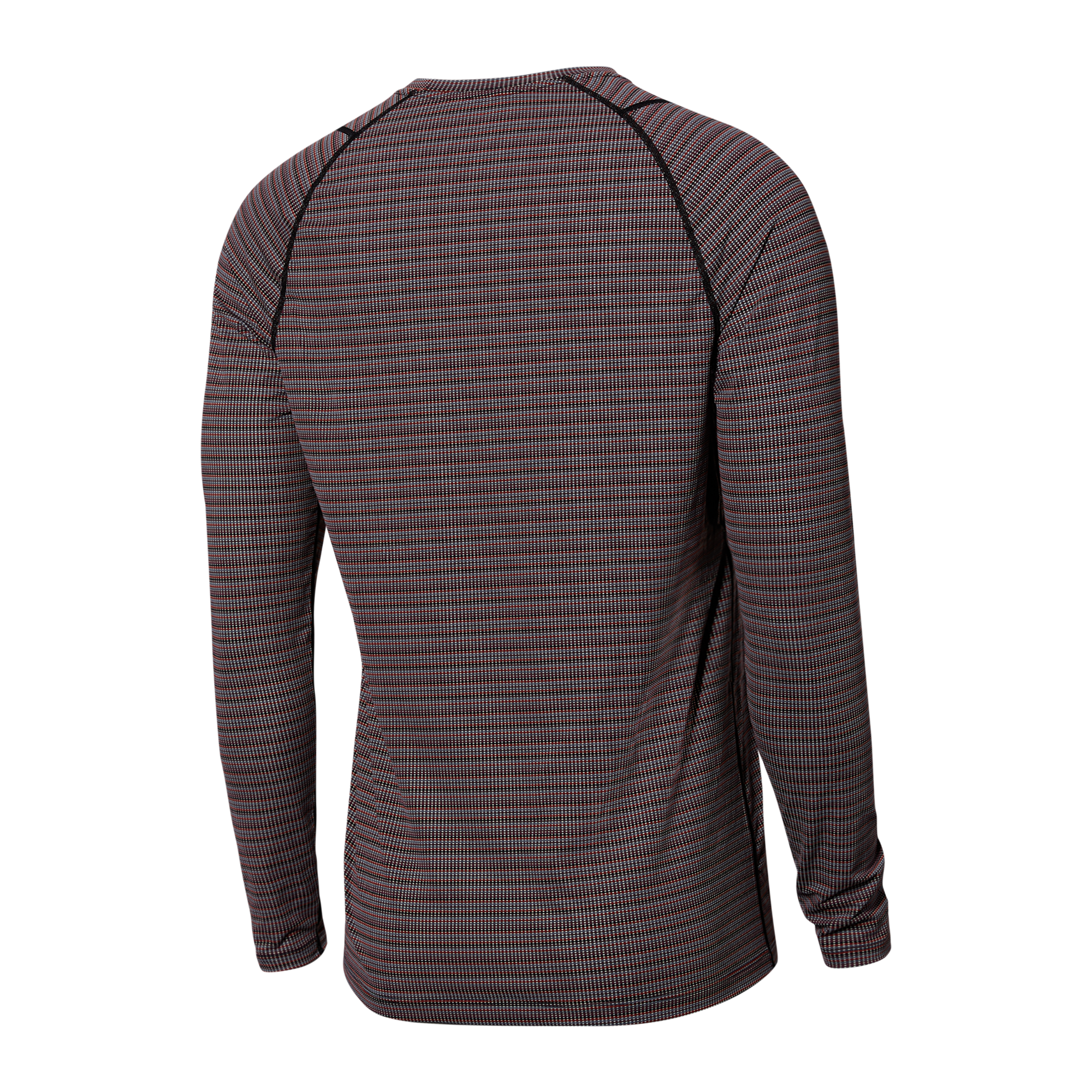 Back of Quest Quick Dry Mesh Long Sleeve Crew Baselayer in Wilderness Stripe- Fudge