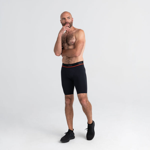 Men Long Leg 9 Inch Low Rise Boxer Brief Comfortable Compression