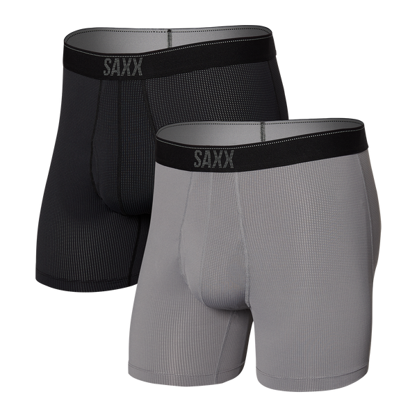 Saxx Men's Underwear – Quest Quick Dry Mesh Long Leg Fly Boxer Briefs with  Built-in Pouch Support – Longer Underwear for Men, Black II, X-Small :  : Clothing, Shoes & Accessories