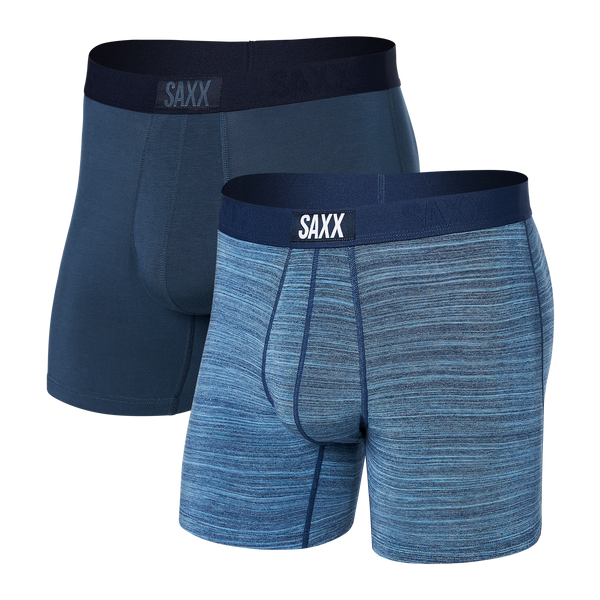 SAXX UNDERWEAR Vibe Boxer Brief 3-Pack (Black/Grey/Blue) Men's