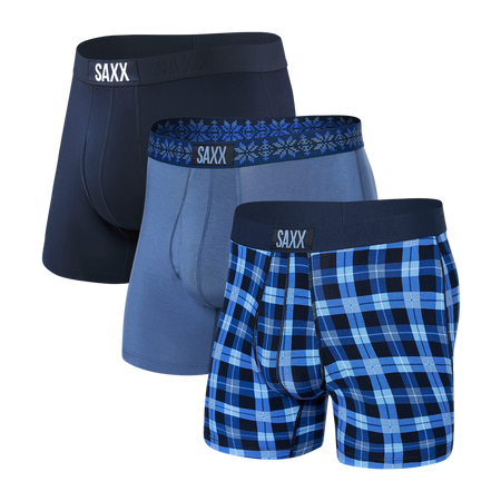 Ultra 3-Pack Boxer Brief Gift Box - Merry & Bright/Snowflake/Navy ...