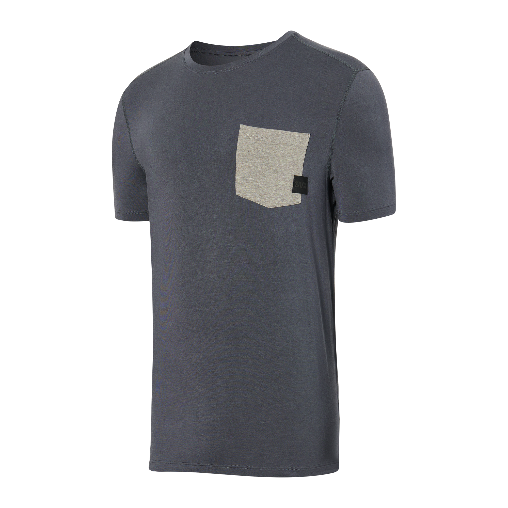 Front of Sleepwalker Short Sleeve Pocket Tee in India Ink/Dk Grey Heather