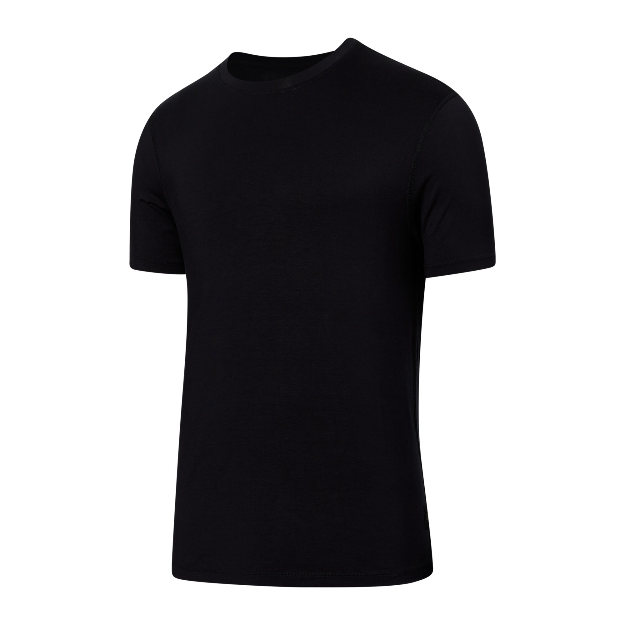 Front of 22nd Century Silk Short Sleeve Crew in Black