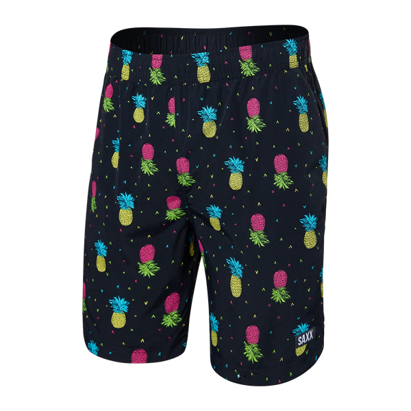 Go Coastal 2N1 Long Volley Short - Pineapple Flip- Black | – SAXX Underwear